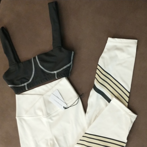 WeWoreWhat Leggings and bralette And Lululemon Chevron Style Capris - Picture 3 of 11